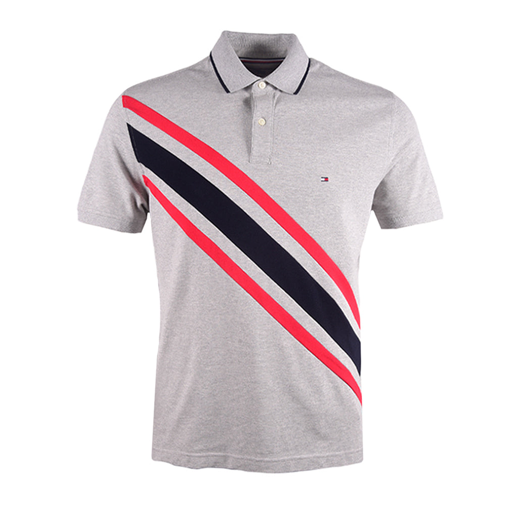 TH MEN S/S POLO SHIRT 78JA988-030 GRY M (IR.S)