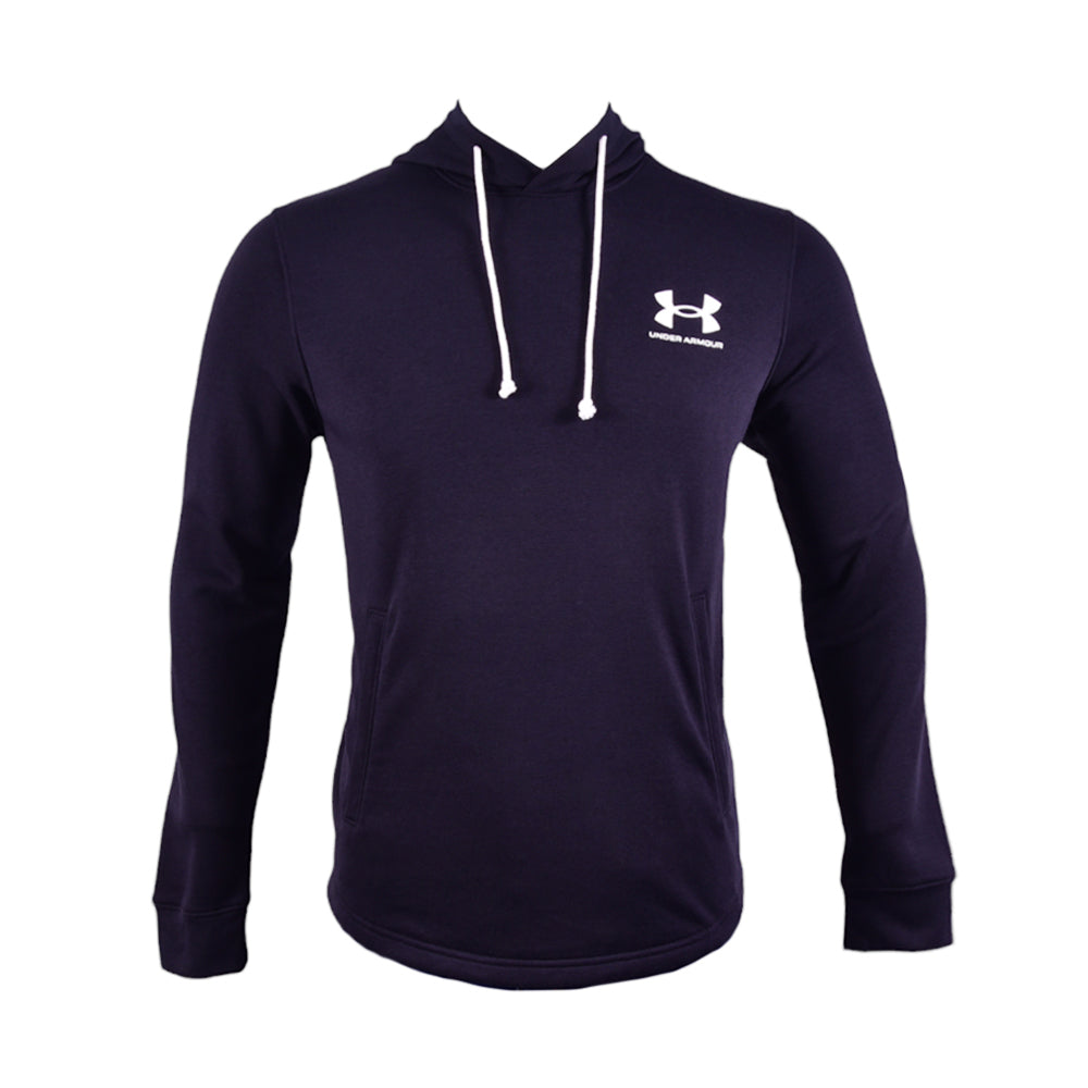 UA MEN L/S TERRY HOODIE 1370401-001 BLK M (IRW)