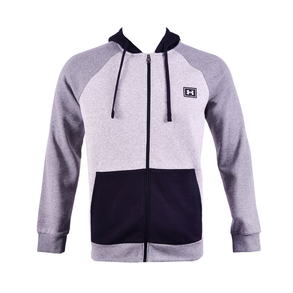 UA MEN L/S ZIPPER HOODIE 1383096-011 GRY M (IRW)