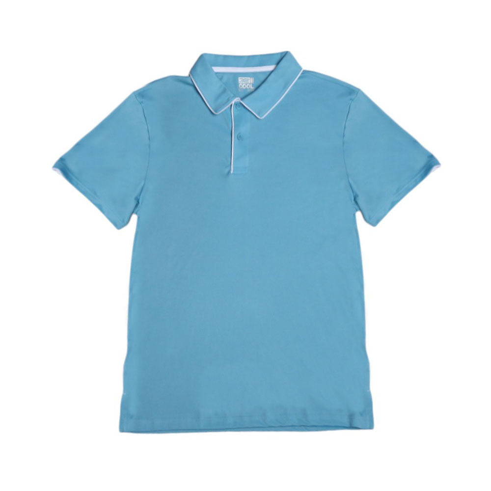 COOL MEN S/S POLO SHIRT W84RT-077 AQUA L (IRS)