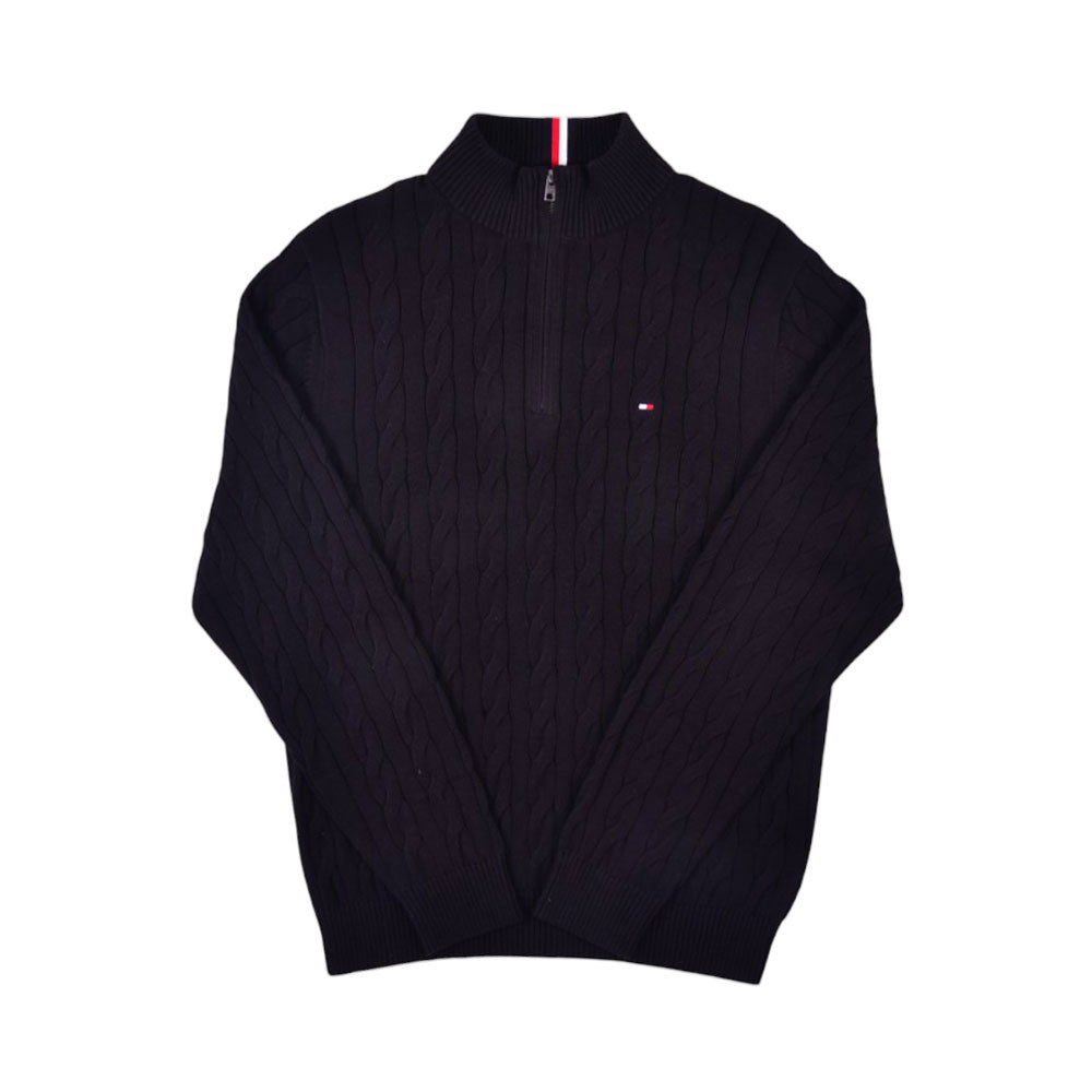 TH.MEN L/S H-ZIPPER SWEATER 78JB175-001 BLK M (IRW)