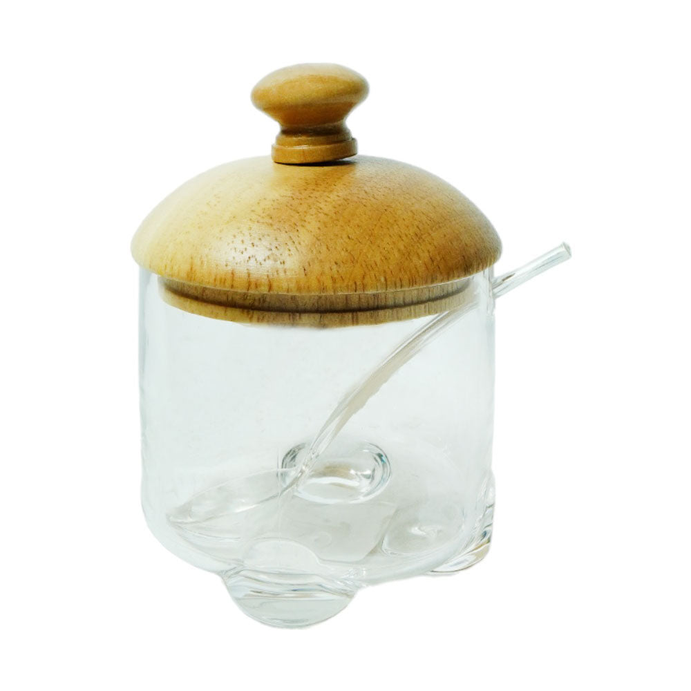 SUGAR POT ACRYLIC WOODEN LID ROUND 3 SKW