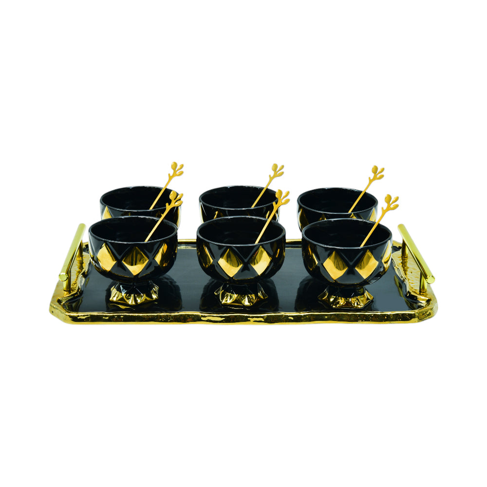 ICE CREAM CUP SET 13PC 845-4 BLACK