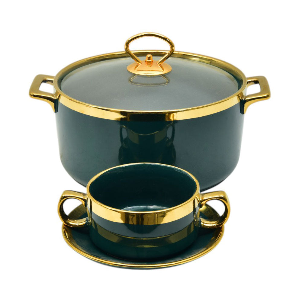 SOUP SET 25PC PORCELAIN CX992 GREEN