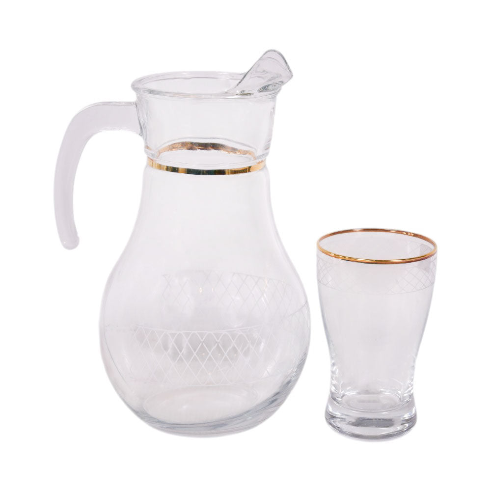 WATER SET 7PC PSB HAND CUT GOLD OPHELIA 96932-B024