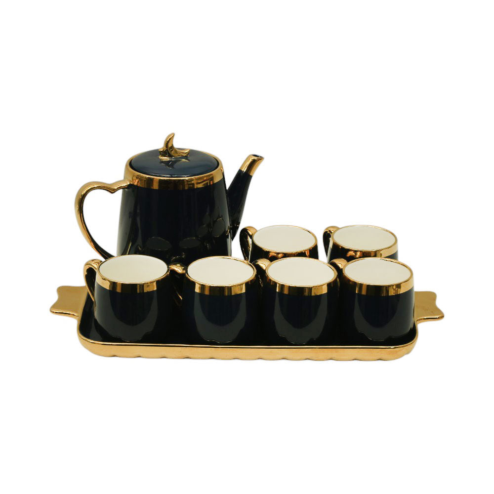 COFFEE SET 9PC CERAMIC ABC19 NAVY BLUE