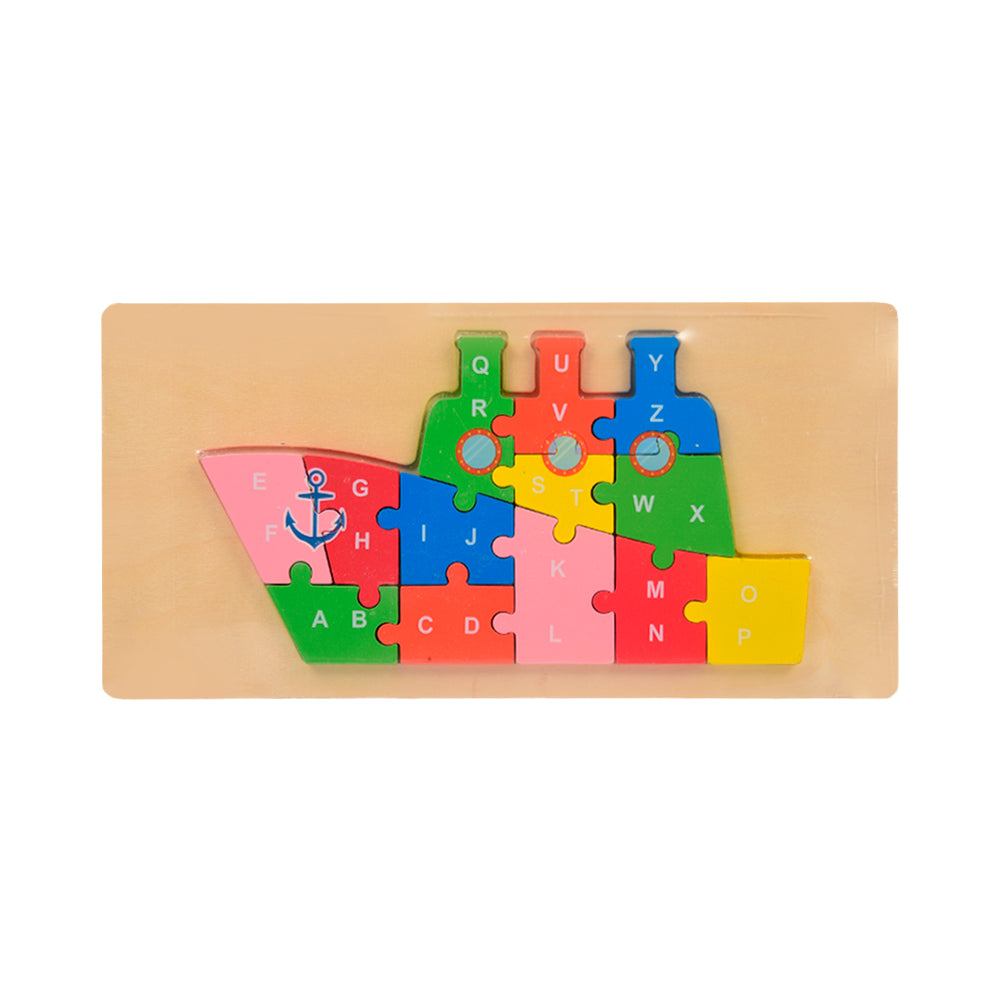 WOODEN PUZZLE BOARD ABC SHIP Z.B