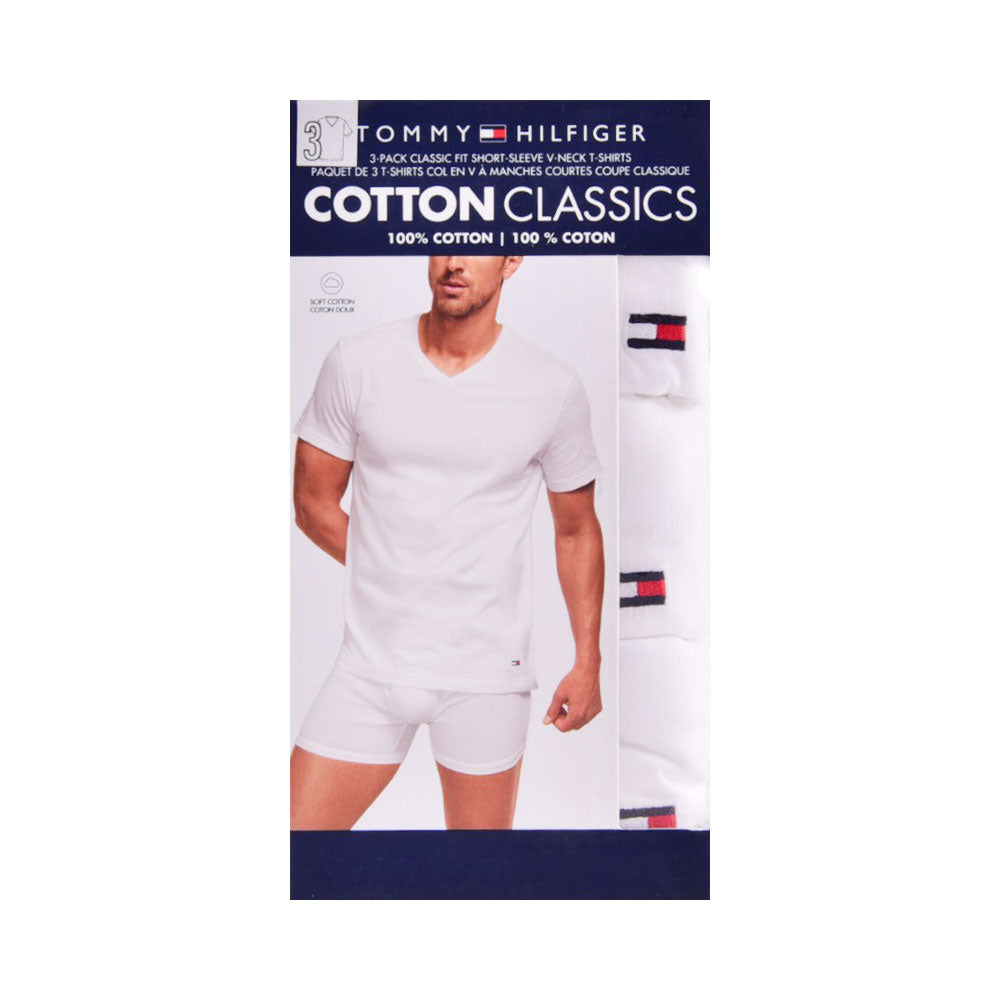 TH MEN S/S V.NECK UNDER-SHIRT P-3 09TVN01100 WHT S (IR)