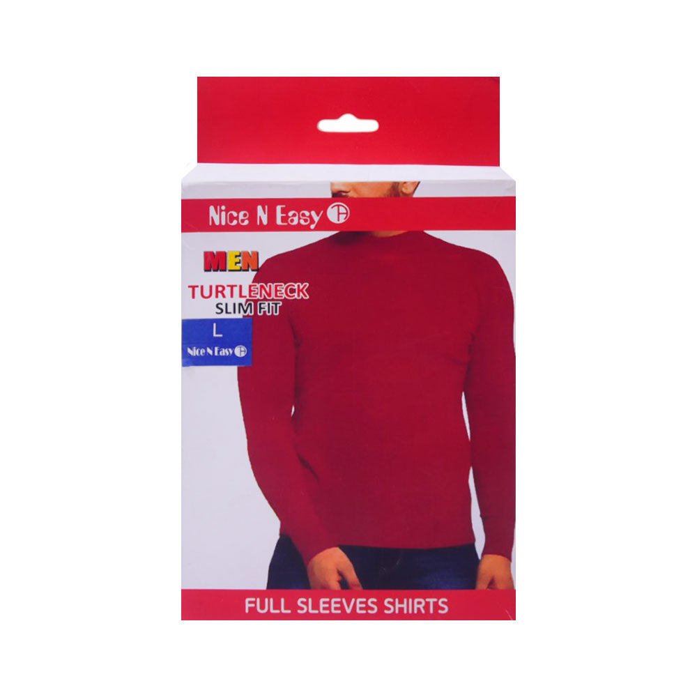 NICE & EASY THERMAL MENS MOCK NECK SHIRT L WHITE