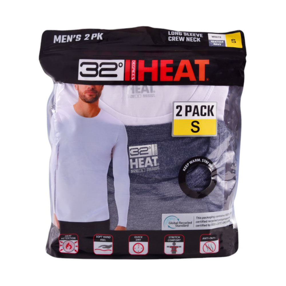 MENS HEAT 32 WARMER SHIRT P-2 GRY/WHT S (IR)