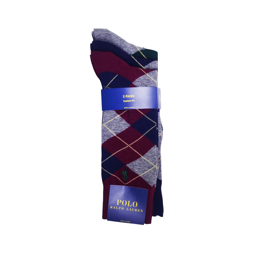 RL MEN DRESS SOCKS P-3 8091 MULTI (IR)
