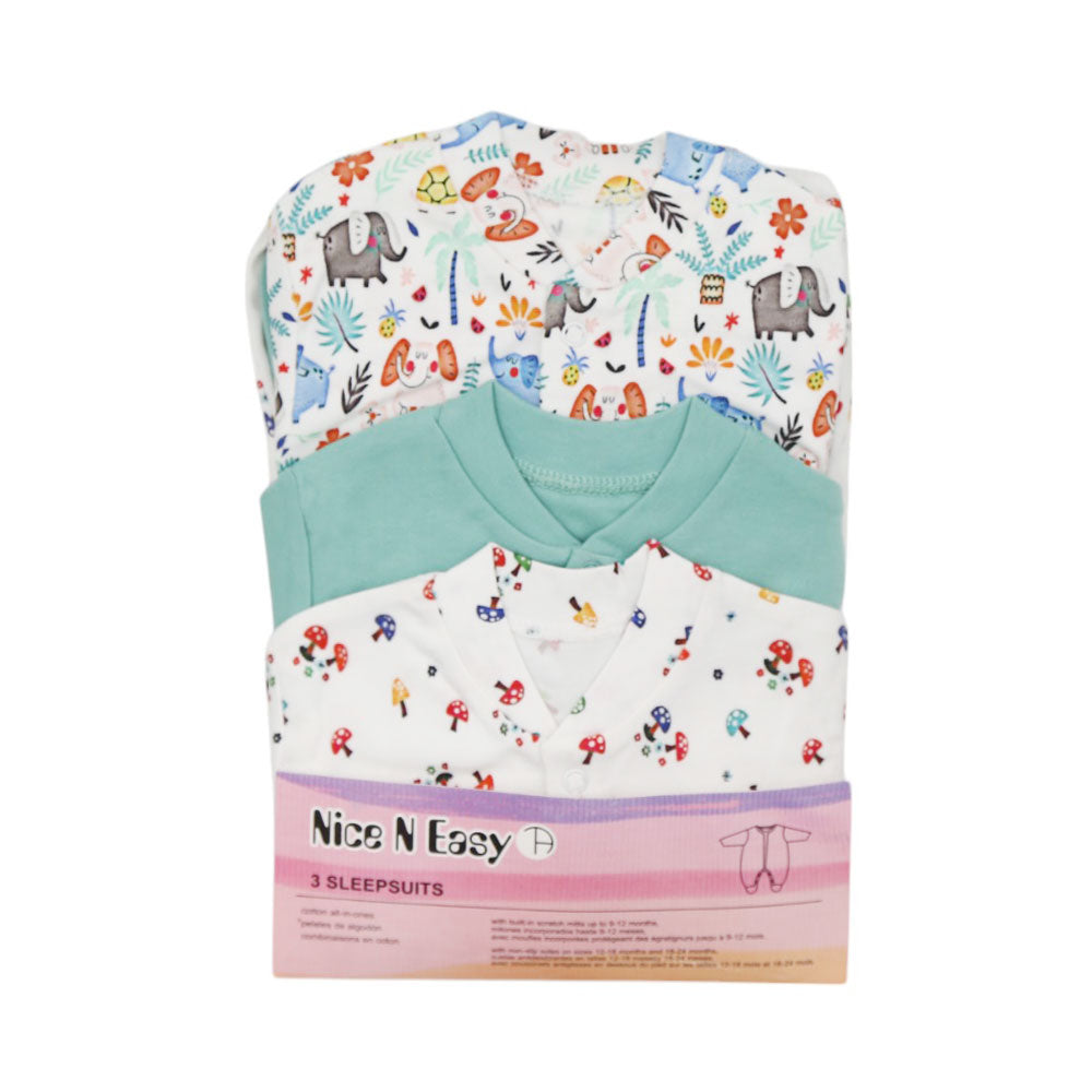 UNISEX L/S 3PC SLEEP SUIT W.SOCKS NICE&EASY MZS-24 9-12M 005