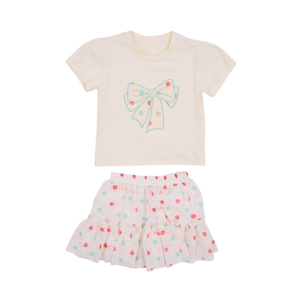 GIRLS S/S 2PC SKIRT SUIT MZS-24 3-4 YEAR Q1426-24S