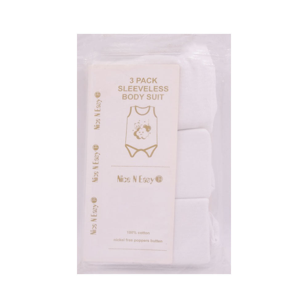 S/L BODY SUIT WHITE 3PC PACK N&E MZS-24 6-9M HC-013