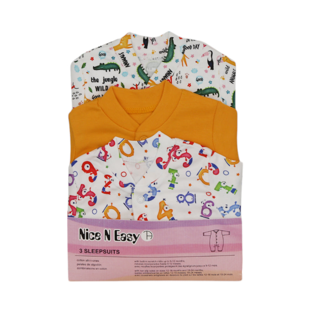 BOYS L/S 3PC SLEEP SUIT W/O SOCKS N&E MZS-24 N.B HC-029