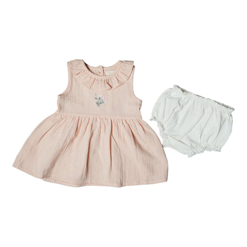 GIRLS S/L 2PC FROCK SET MZS-24 6-12M THAI 5795