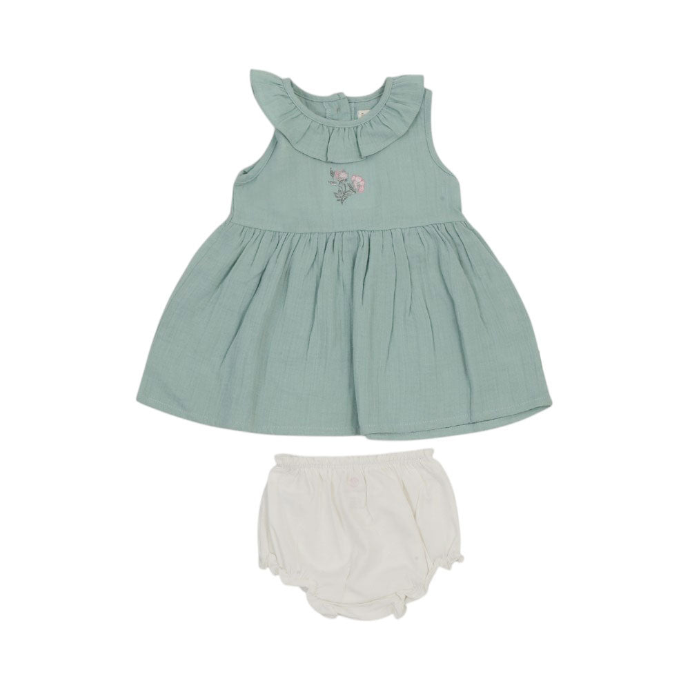 GIRLS S/L 2PC FROCK SET MZS-24 12-18M THAI 5795