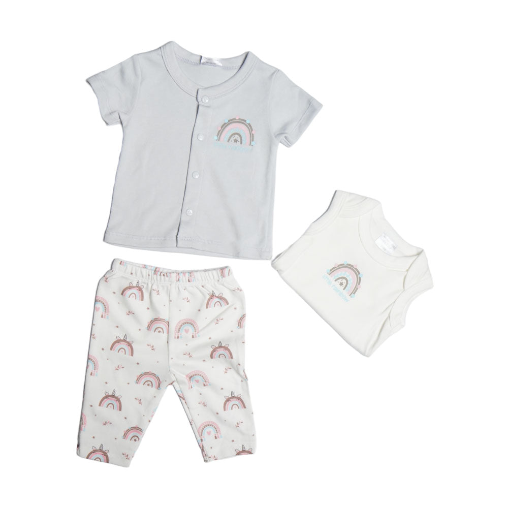 BOYS S/S 3 PCS PACK PAJAMA SUIT 0-3 M MZS-24 2495