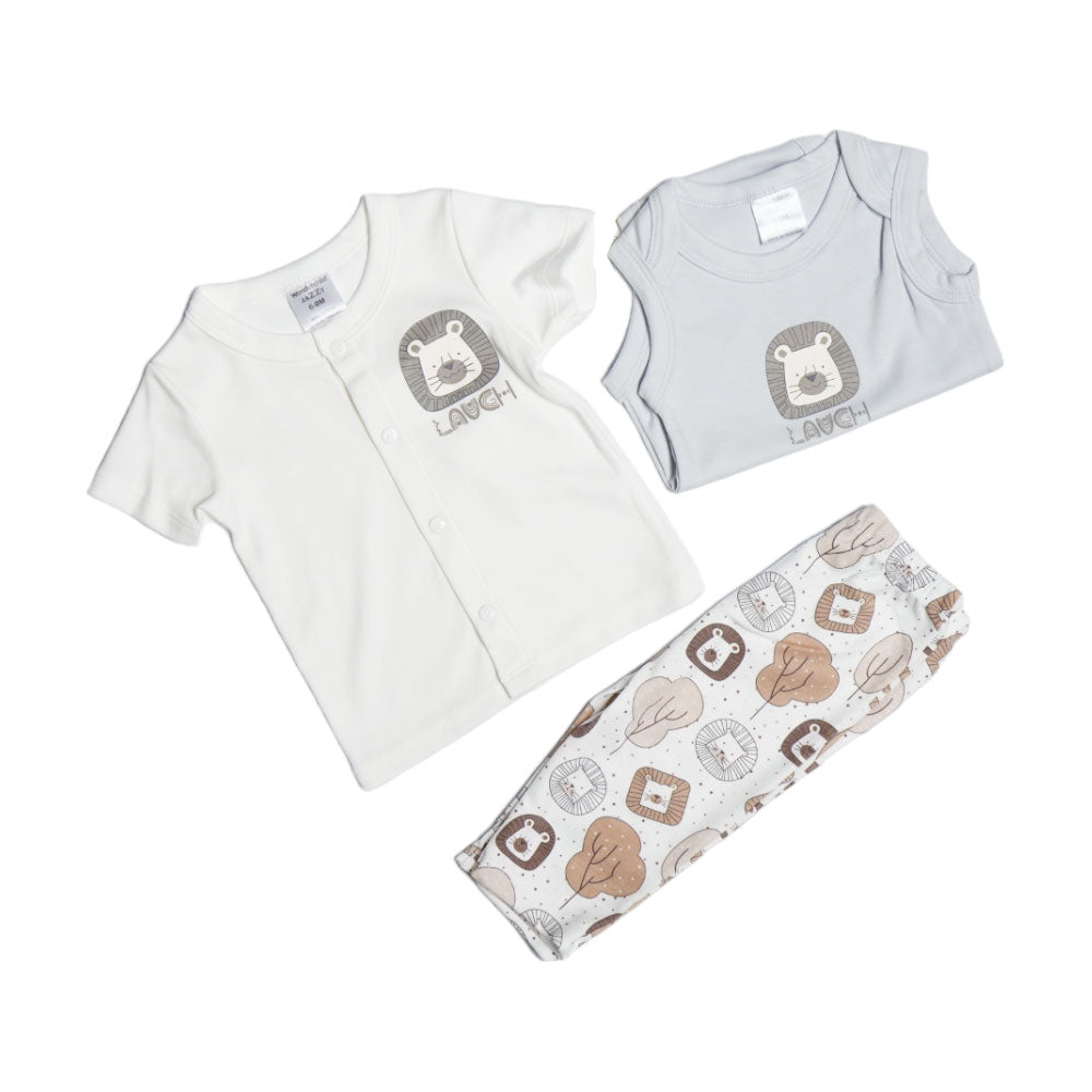 BOYS S/S 3 PCS PACK PAJAMA SUIT 6-9 M MZS-24 2495