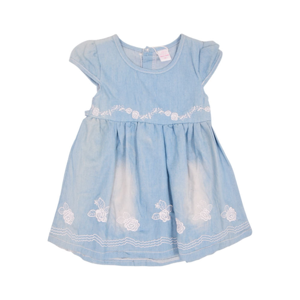 GIRLS CAPSLV DENIM FROCK MZS-24 9-12 M 473
