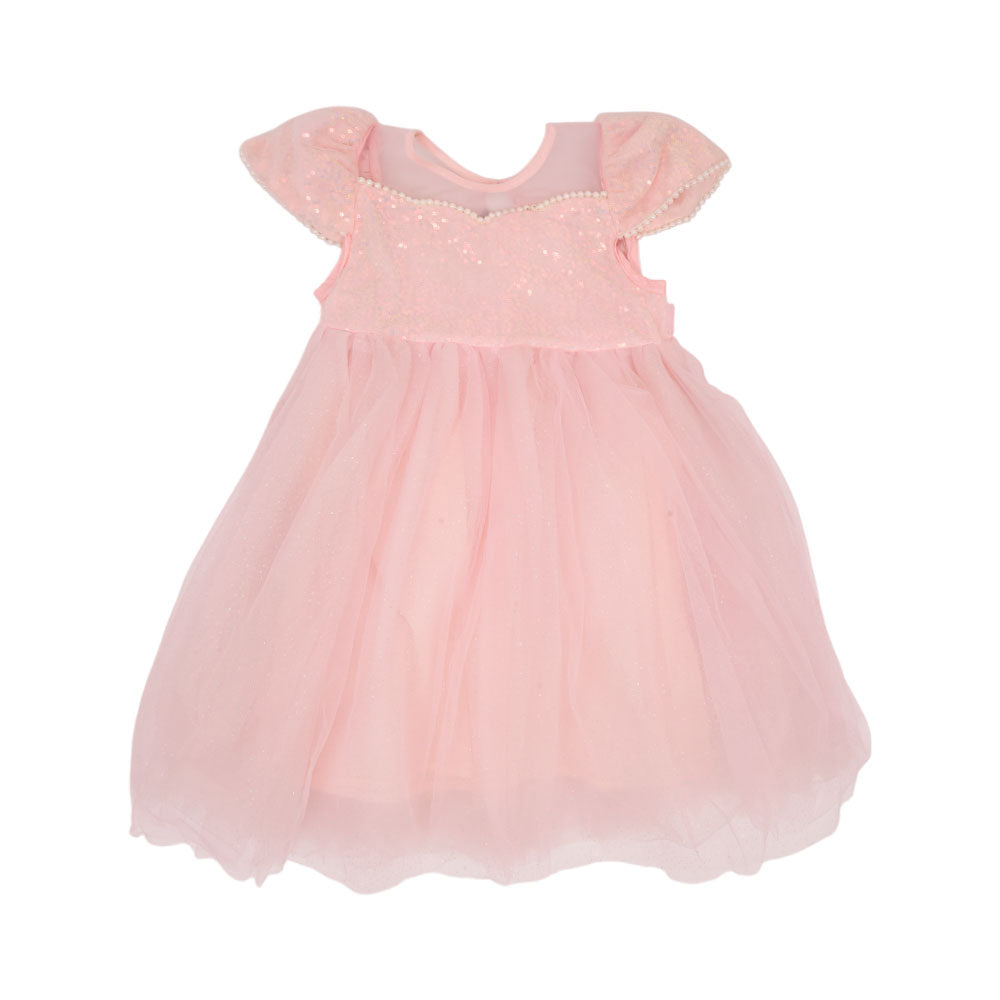 GIRLS CAP SLEEVE FANCY FROCK MZS-24 4-5 YEAR 006