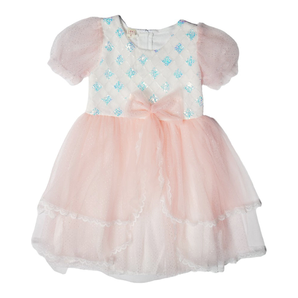 GIRLS S/L FANCY FROCK MZS-24 5-6 YEAR 007