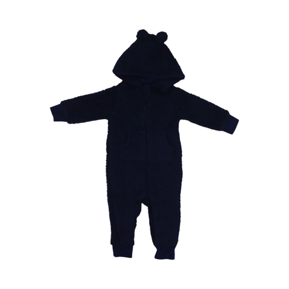 BOYS L/S FLEECE ROMPER HOODED MZS-24 6-9M 59673