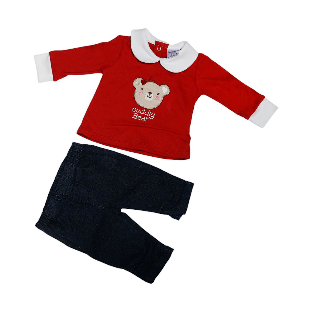 GIRLS L/S 2PC PAJAMA SUIT MZW-24 0-3M 239-044