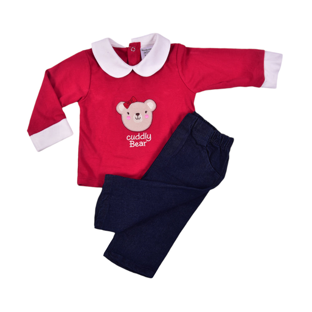 GIRLS L/S 2PC PAJAMA SUIT MZW-24 9-12M 239-044