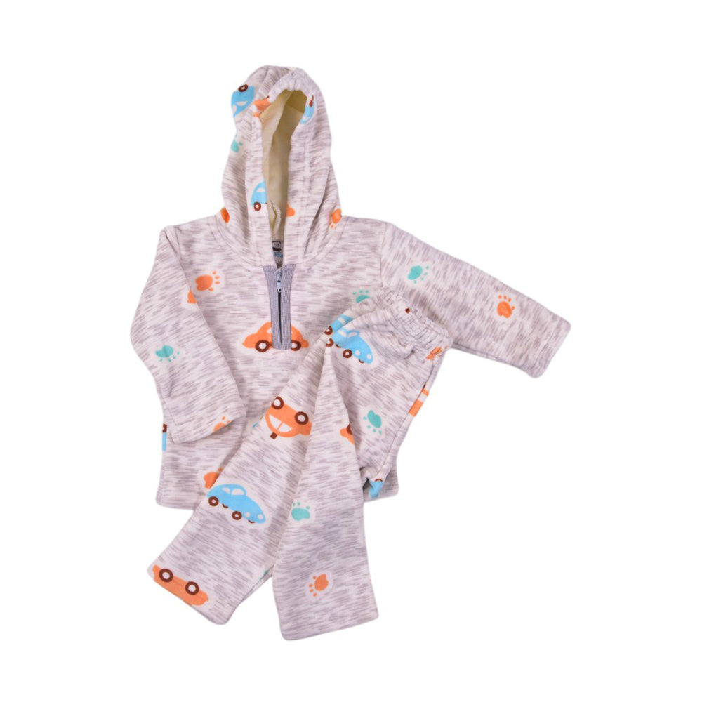 BOYS L/S 2PC PAJAMA SUIT HOODED 3-6M MZS-24 8101