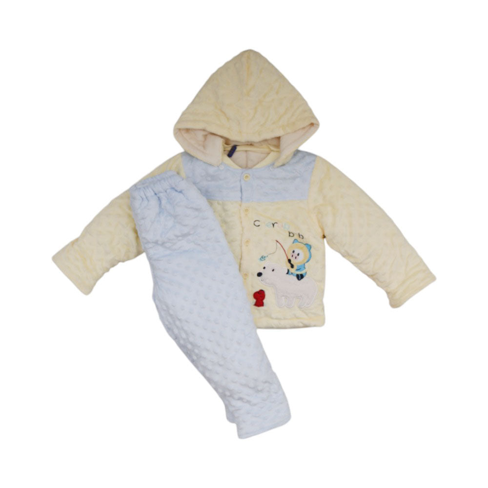 UNISEX L/S 3PC PAJAMA SUIT QUILTED MZW-24 9-12M 0102