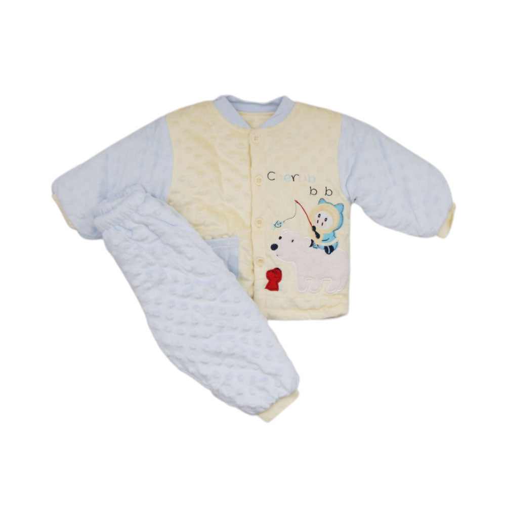 UNISEX L/S 2PC PAJAMA SUIT QUILTED MZW-24 0-3M 56