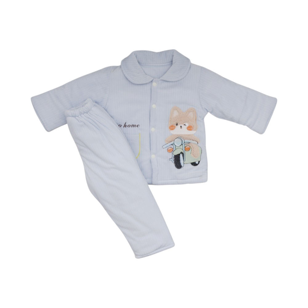 UNISEX L/S 2PC QUILTED PAJAMA SUIT MZW-24 6-9M 26