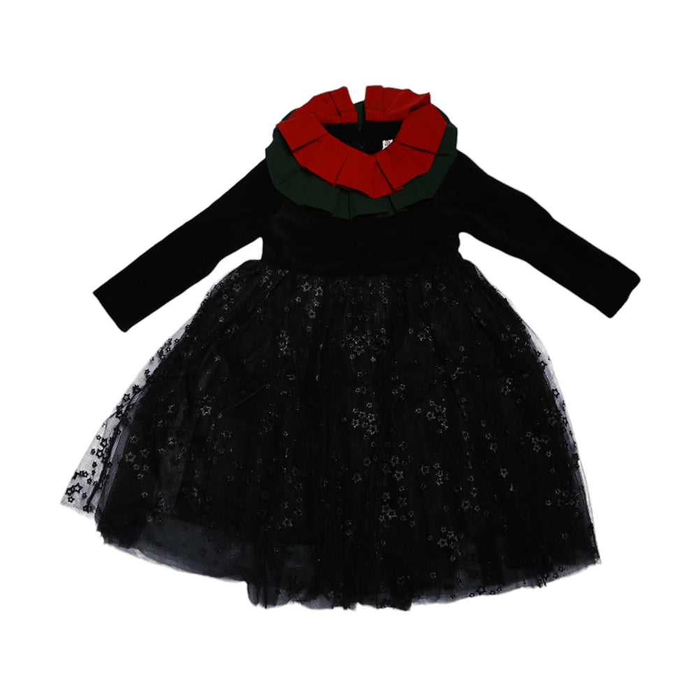 GIRLS L/S FANCY FROCK MZW-24 4-5 YEAR 005