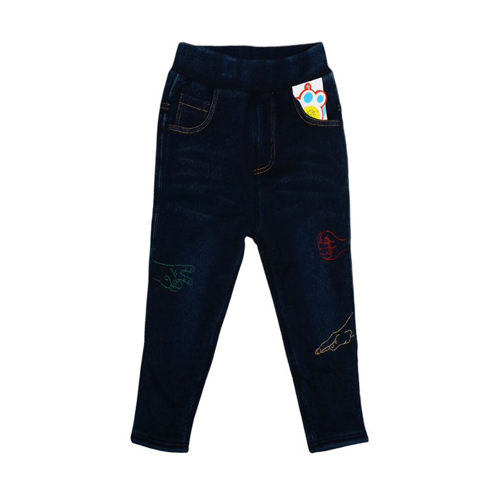 BOYS DENIM JEANS QUILTED MZW-24 4-5Y 36
