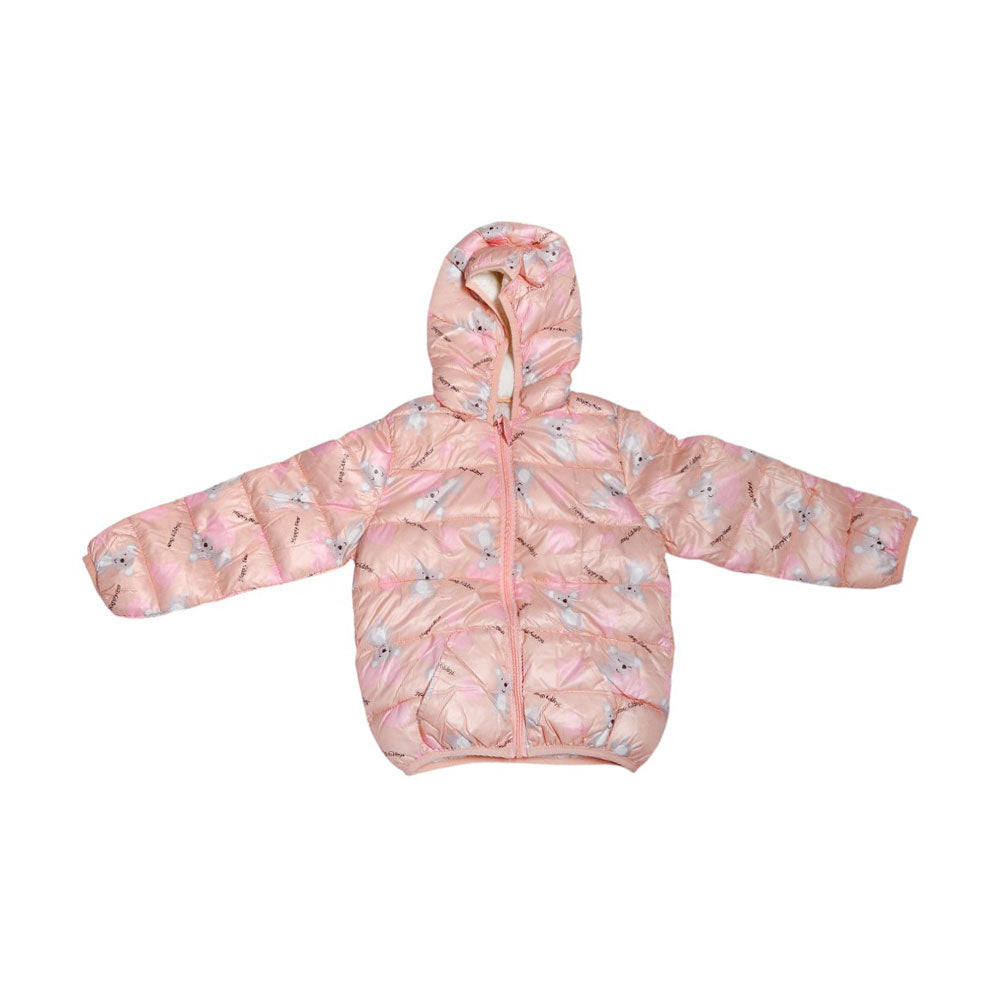 GIRLS L/S PUFFER JACKET HOODED MZW-24 3-4Y 66