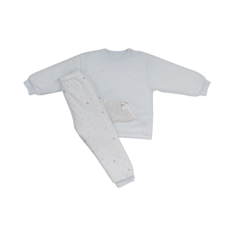 UNISEX L/S 2PC PAJAMA SUIT QUILTED MZW-24 18-24M 007