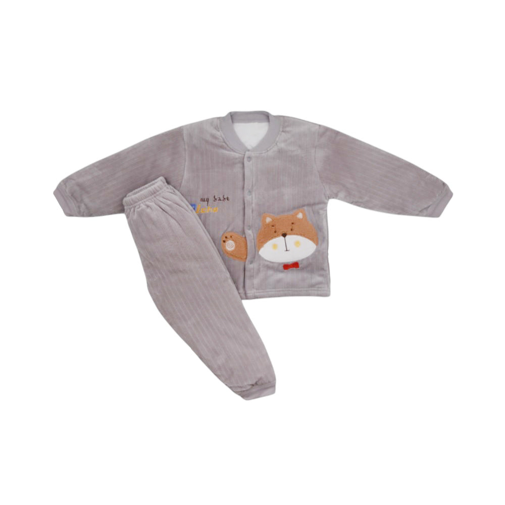 UNISEX L/S 2PC PAJAMA SUIT QUILTED MZW-24 9-12M 017