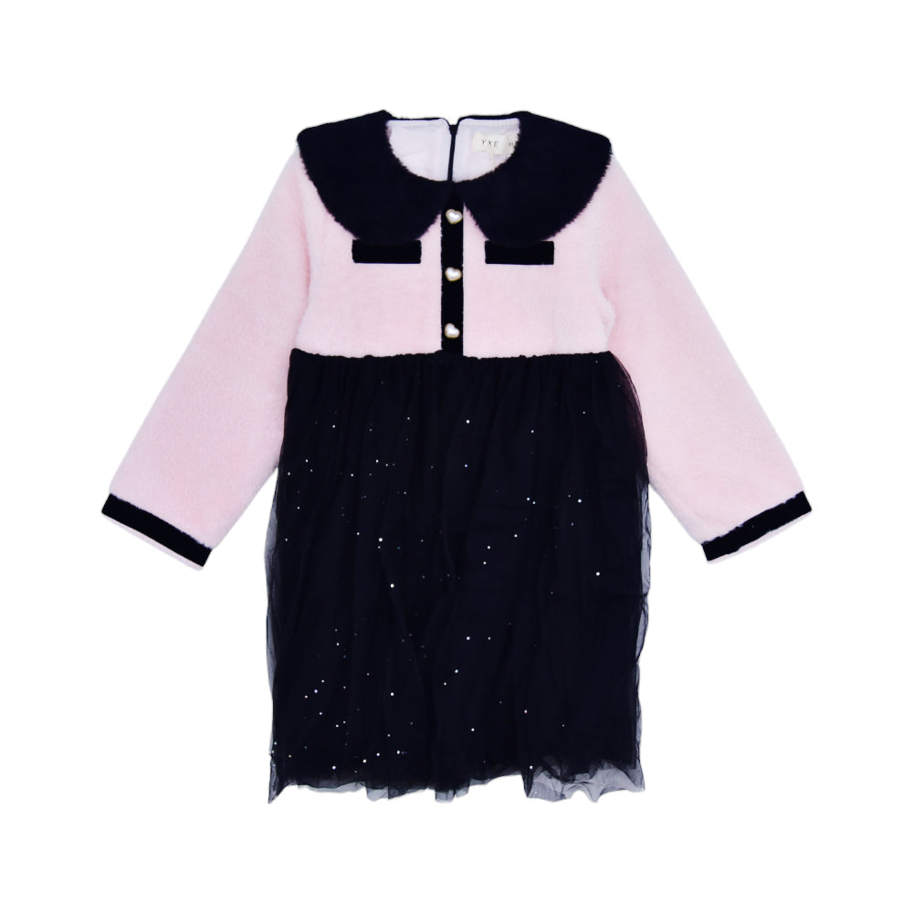 GIRLS L/S FLEECE FANCY FROCK 5-6YEAR MZW-24 016