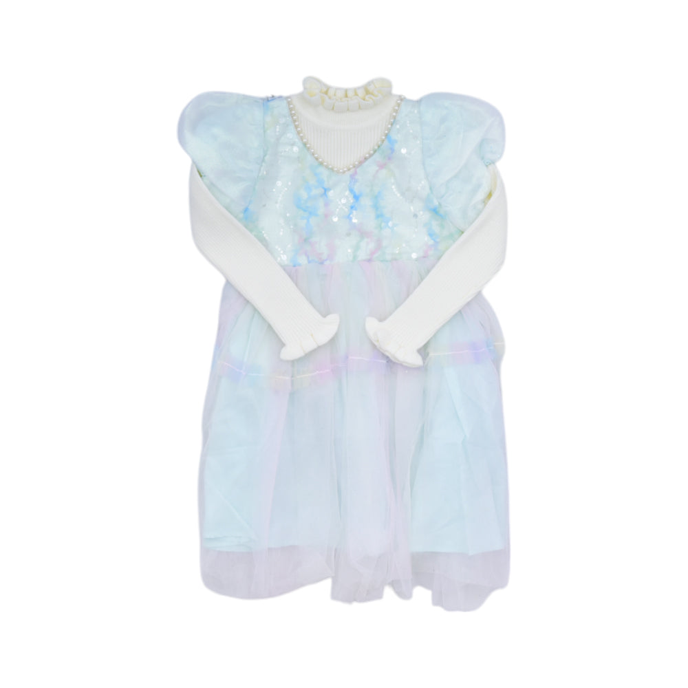 GIRLS L/S FANCY FROCK 3-4YEAR MZW-24 019