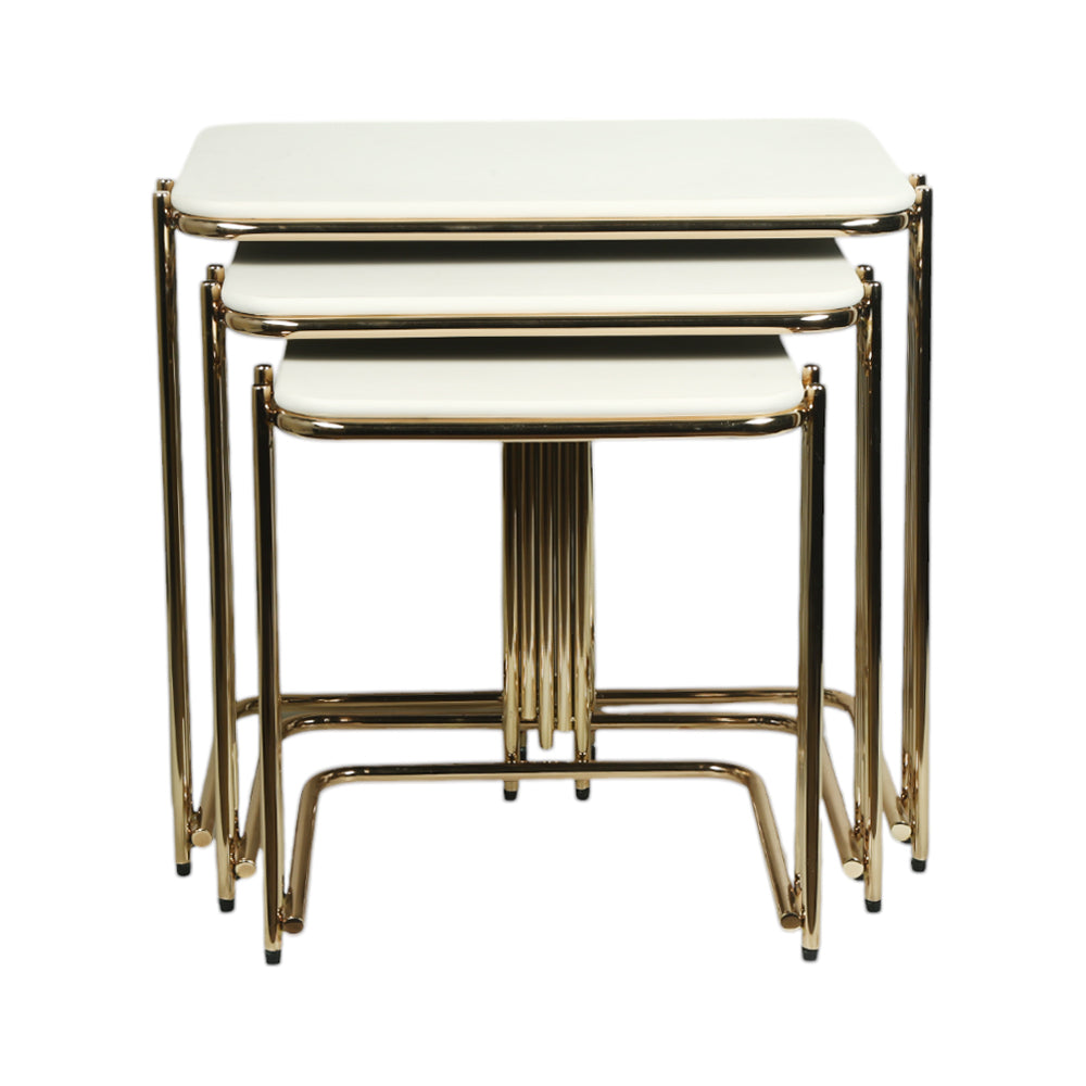 TABLE DELUXE GOLDEN WHITE 3 PCS SET