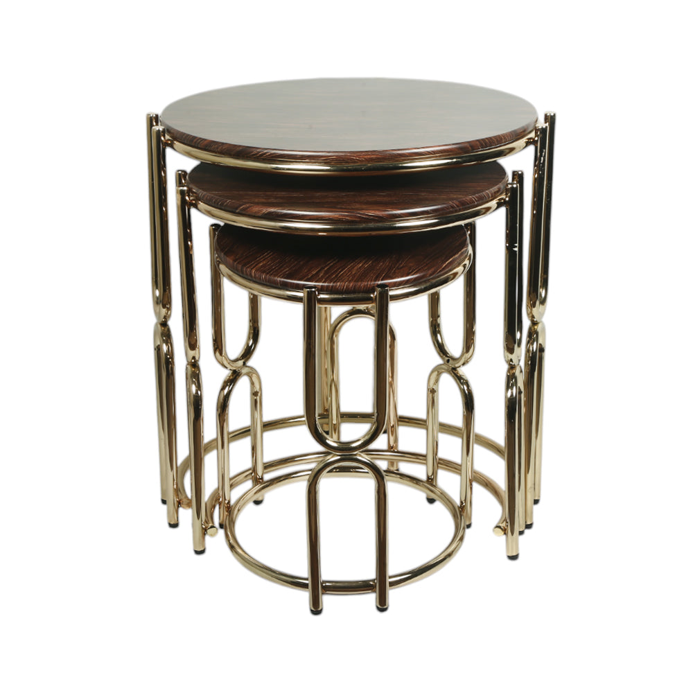 TABLE ROUND U TIGER 3 PCS SET