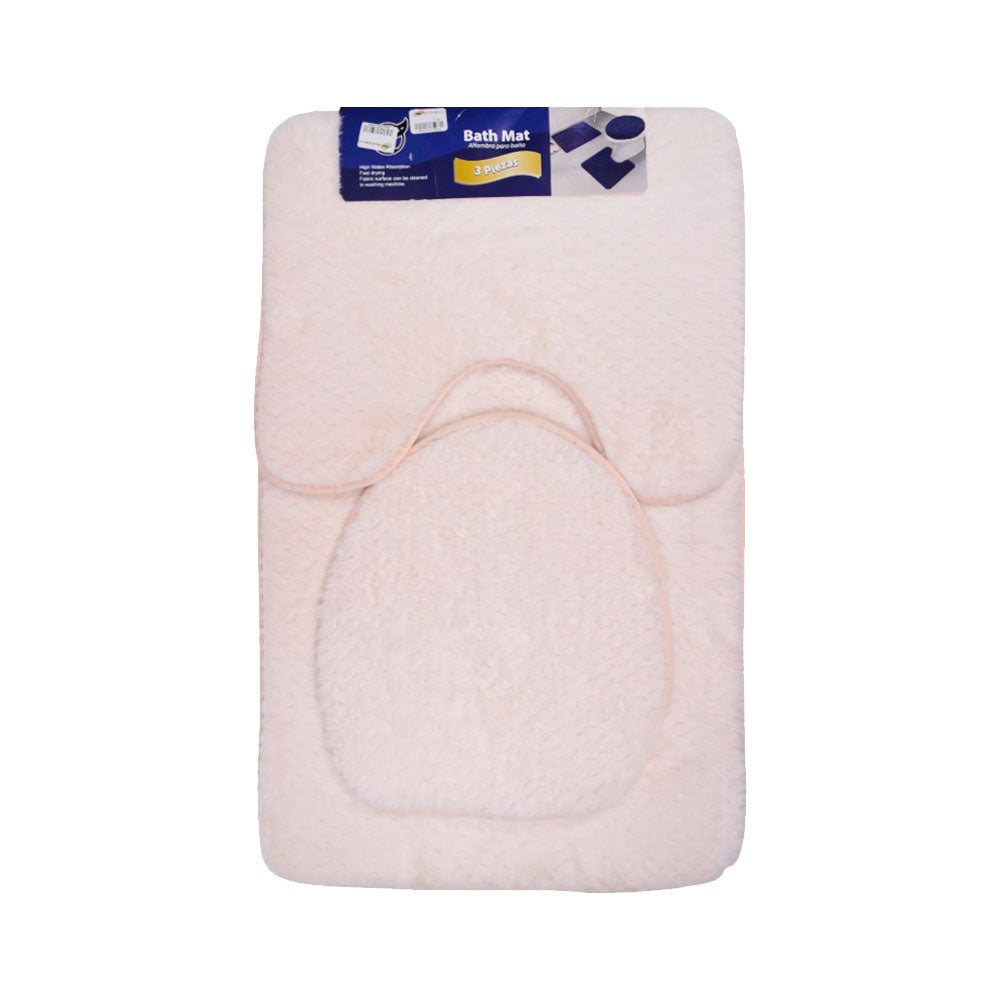 BATH MAT 3PC SET IR OFF-WHITE 1030-4