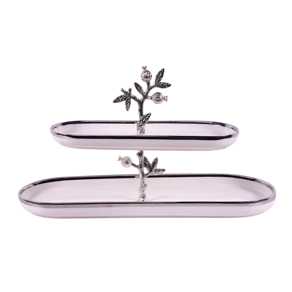 DISH 2 TIER ORCHID WB-1190