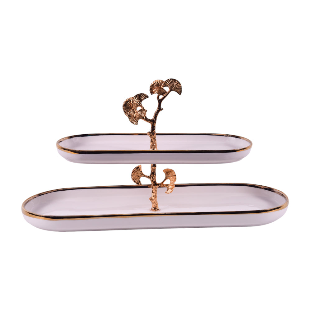 DISH 2 TIER ORCHID WB-1231