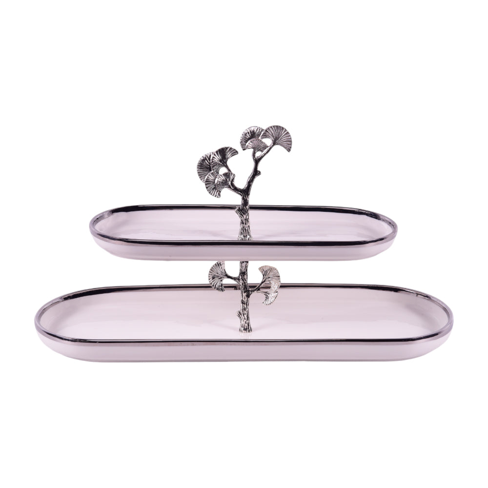 DISH 2 TIER ORCHID WB-1232