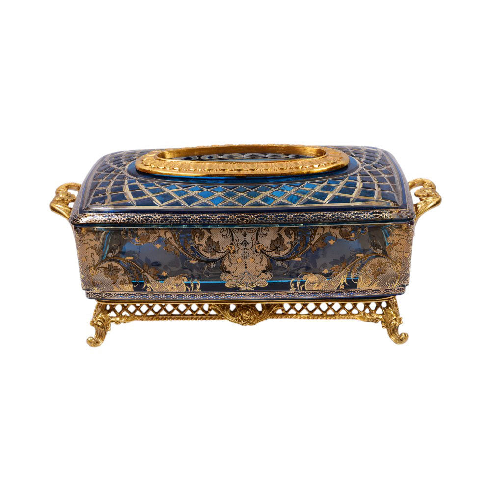 TISSUE BOX CRYSTAL BRASS H-C19-6018 JSC11-D25-6
