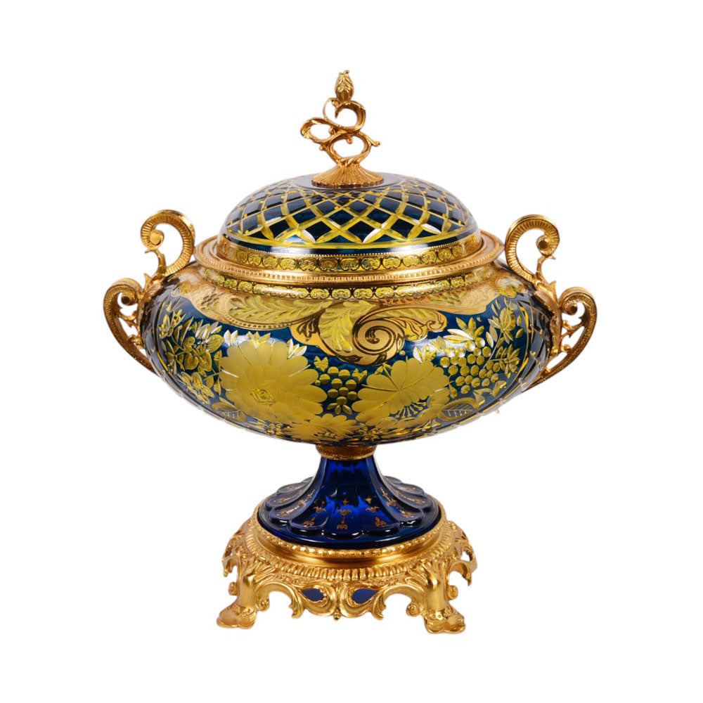 BOWL CANDY CRYSTAL BRASS IR H-J44-2041 EAC-144A1-C58