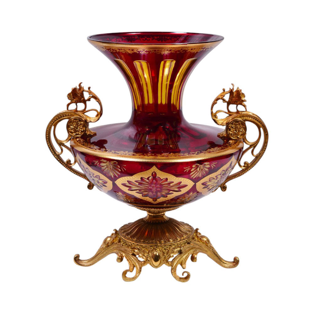 VASE CRYSTAL BRASS IR EV1077-2 EAC-151B1-C59