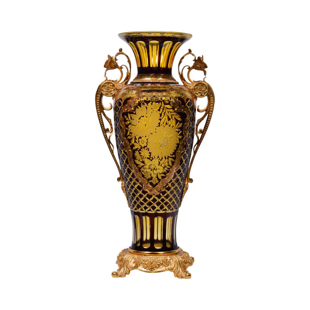 VASE CRYSTAL BRASS IR EV1117-1 EAC-146A1-C38